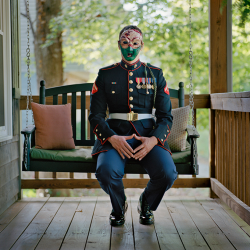 anachoretique:&ldquo;Brain injuries caused by blast events change soldiers in ways many can’t articulate. Some use art therapy, creating painted masks to express how they feel.&rdquo;Healing Soldiers | NG