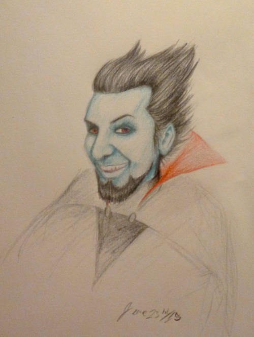 I drew Aurelio Voltaire as Vlad Plasmius because he really, really reminds me of Voltaire.(Poorly li
