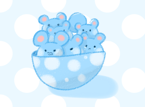 daily-azurill: Anonymous said: Azurill, but many, like a bowl of blueberries. Let them out!!