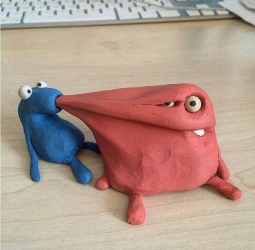 sixpenceee:  Funny play dough creations via here