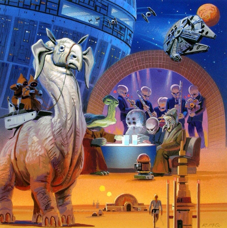 talesfromweirdland:  Colorful Ralph McQuarrie art for Star Wars toy packaging.  (The