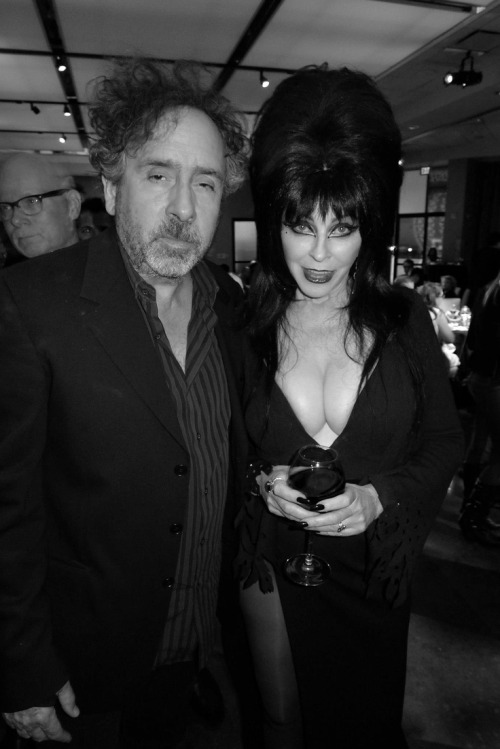 elviratheshow:Tim Burton and Elvira