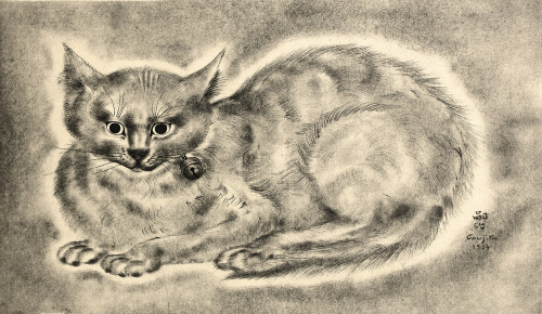 Léonard Tsuguharu Foujita  (1886 - 1968)Chat au grelot (1924)