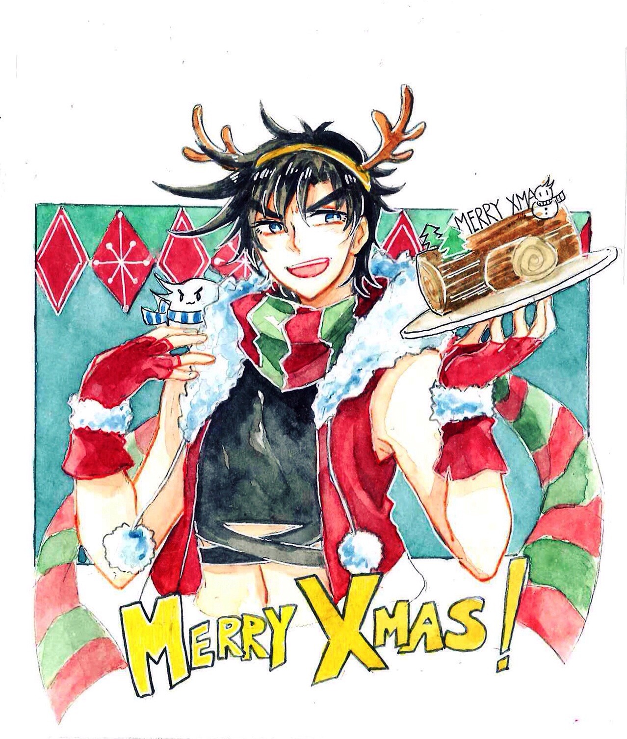 labjusticaholic:  ho ho ho-holy shit its christmasss drew this for a friend since