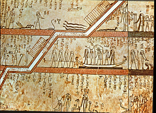 Scenes of AmduatInside the Tomb of King Thutmose III (KV34), decorated with funerary scenes of Amdua