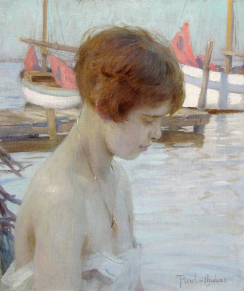 jes68: Paul Emile Chabas (French, 1869-1937), Young girl at the Harbor