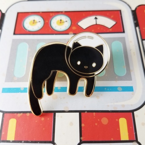 pins-pins-pins:black space kitty enamel pin