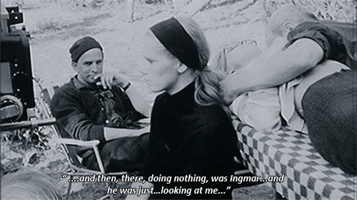 violentwavesofemotion:Liv Ullmann: “I was always reading a book in-between takes and once I looked u