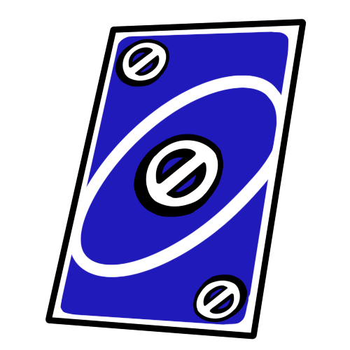 Custom Discord Emoji — uno reverse card (blue/yellow,/red/green