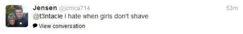 achselhaare:  I totally agree. And by the way: you look absolutely cute! neuroticbaby:  So, these are only a FEW of the tweets that were aimed towards me, for  openly being a female with armpit hair. There are millions more that I may or may not post.