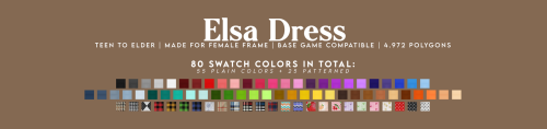 candysims4: ELSA DRESSA cozy dress with wool texture and a belt, perfect for winter/fall outfits.Com