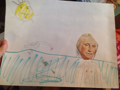 glumshoe:Yeah, just some childhood art of George Washington skinny-dipping in a river with a goose. 