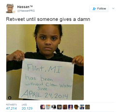 black-to-the-bones:    1,051 days now.  Sliding in to your TL with another reminder that Flint STILL does not have clean water.   