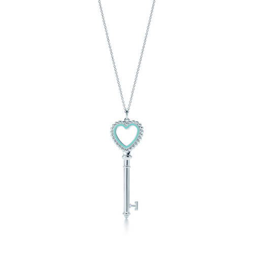 Tiffany Keys:beaded heart key pendant