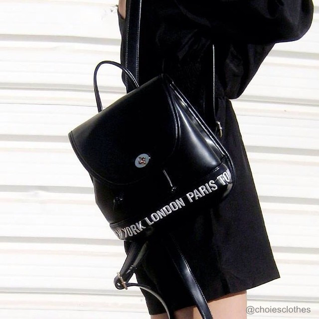 fiftylehven:  kenzonoire:  choiesclothes:  Embroidery Letters Mini Backpack with