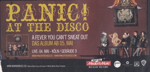 ads for P!ATD’s first show in Germany