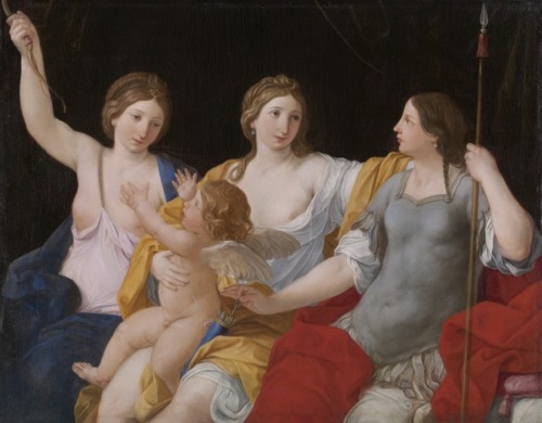 hildegardavon:Giovanni Andrea Sirani, 1610-1670Venus, Juno and Minerva with Cupid, ca.1650, oil on c