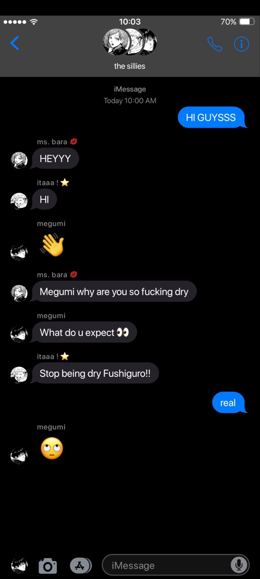 A Groupchat With Megumi, Yuji And Nobara!