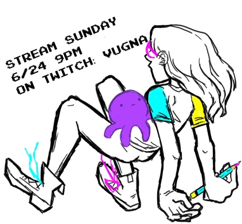 Gonna be streaming on Twitch this Sunday at 9pm PST probably. Gonna be doing lineart cleaning and ma
