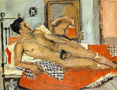 gayartists:Male nude reclining on a bed, Yannis Tsarouchis (1910-1989)