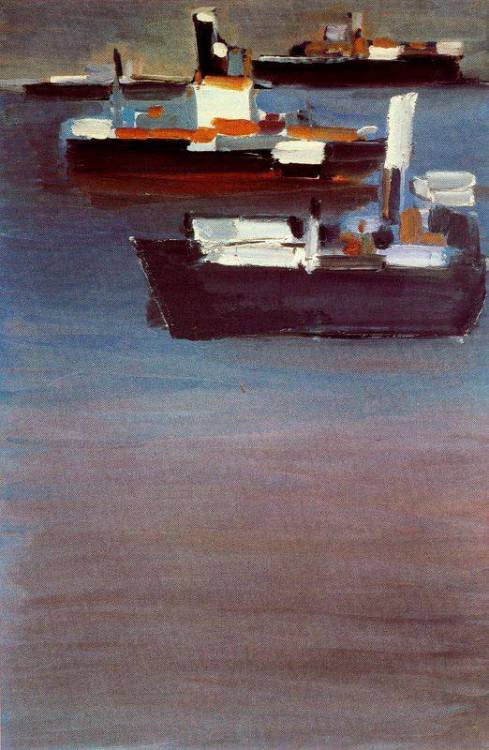 Boats   -  Nicolas de Staël 1955French-Russian 1914-1955Oilon canvas ,130-x-89 cm