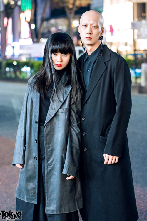 Japanese college student Ayaka and Japanese musician Shouta on the street in Harajuku wearing minima