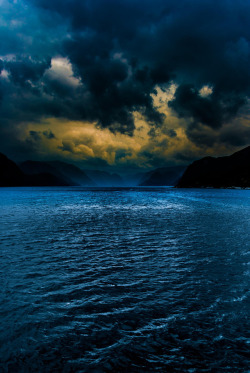 optically-aroused:   Dark fjord Norway by