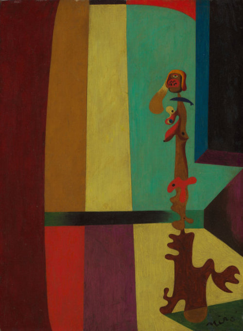 terminusantequem:Joan Miró (Spanish, 1893-1983), Figure, 1932. Oil on panel, 27.3 x 20 cm