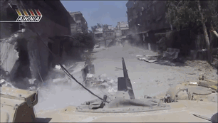 celer-et-audax:  A Syrian Armoured Column of MBTs and IFVs as they drop troops near