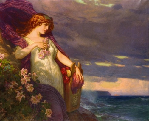 spoutziki-art: Sappho by Julius Johann Ferdinand Kronberg - 1913