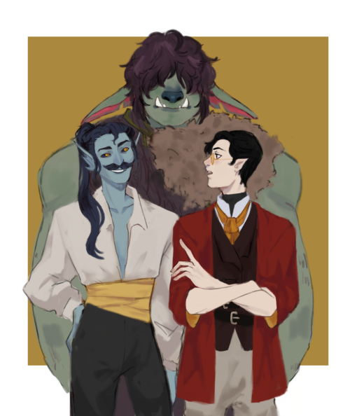 dramatic-audio: nariririri: they’re roommates [ID: art of the player characters from TAZ Gradu