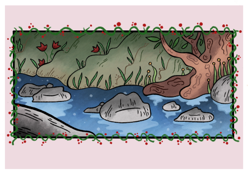 Heres A Lovely River Picture Which Was Super Fun To Design. My Favourite Part Has To Be The Rippling