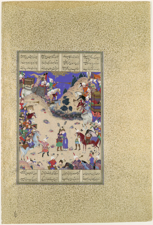 thevintagearab: Tahmuras, shown here galloping across a meadow, defeated the divs (demons in exchang