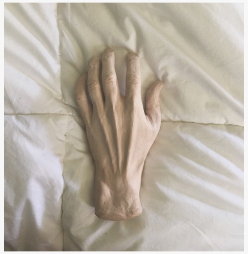 Hand sculpture in plaster by Rachel Broussard