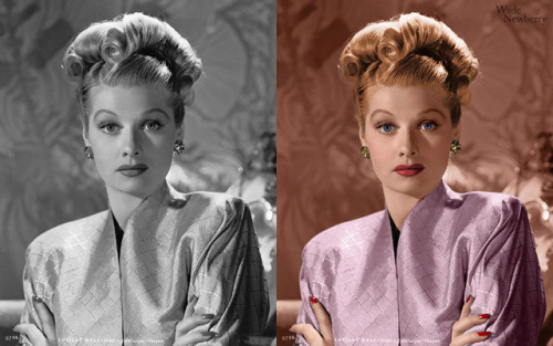 Lucille Ball - colorized - “before & after…If you have an old photo you’d love to have re