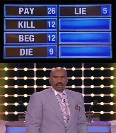 punkgoesbridget:no one is more tired of white people than steve harvey on family fued