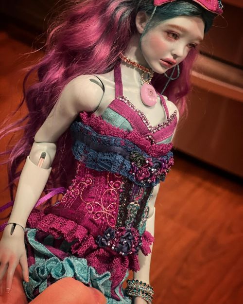 Finished this underbust style corset for my Minou#AmadizBeauty #AmadizBeautyMinou#LegitBJD #BJDs