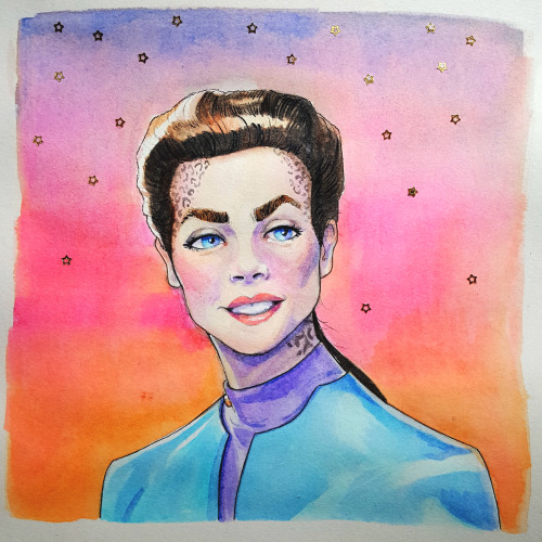 happy star trek day! jadzia in gouache + acrylic ink :)