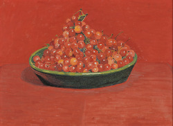 amare-habeo:    Sigismund Righini (Swiss, 1870–1937)  Red Cherries on a red background (Rote Kirschen auf rotem Grund), 1909 Oil on cardboard, 39 x 53 cm Kunstmuseum Solothurn, Swithzerland 