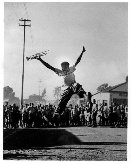 soulbrotherv2 - Hugh Masekela, 1956, after receiving a trumpet...