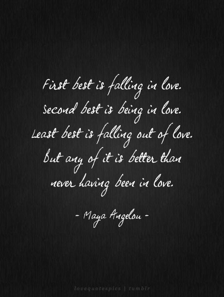 Love Quotes Pics First Best Is Falling In Love Second Best Is