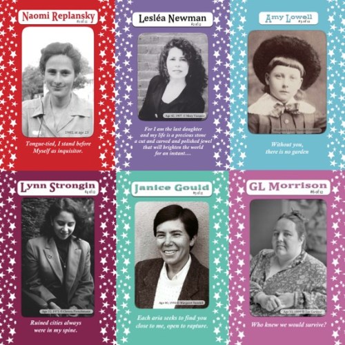 Lesbian Poet Trading Cards, available from Headmistress Press.Featuring: Naomi Replansky, Lesléa New