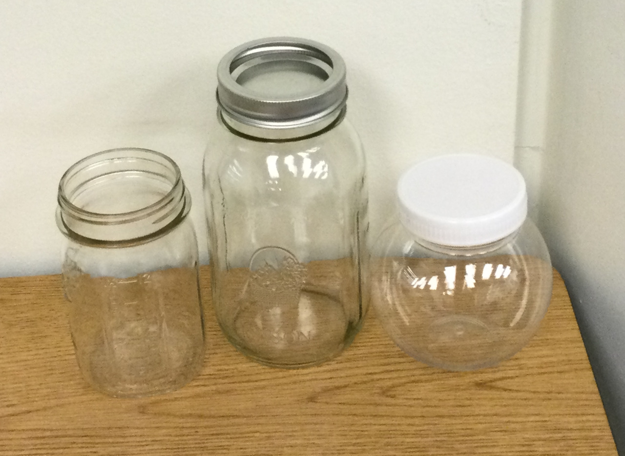 Two mason jars and a round jar