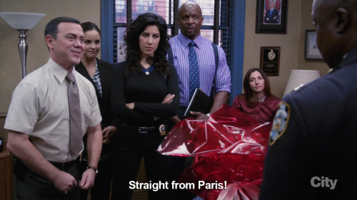 abigailmaedy:sandandglass:Brooklyn Nine-Nine s03e16Context: they ate the candy from the gift basket,