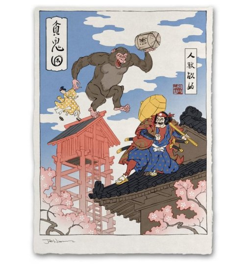 supersonicart:“Ukiyo-e Heroes” on The People’s Printshop.Artist Jed Henry’s incredible series of pri