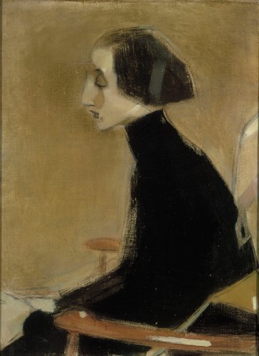 artist-helene-schjerfbeck: The Seamstress, Half-Length Portrait (The Working Woman), Helene Schjerfb