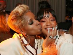 hellyeahrihannafenty:Rihanna and Mary J Blige at Rih’s Met Gala after party