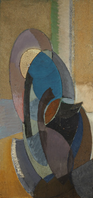 blastedheath: Alfréd Réth (Hungarian, 1884-1966), Composition, 1947. Oil, sand and mixed media on panel, 100 x 47 cm. 