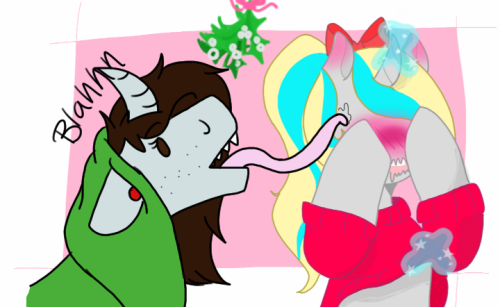 ask-scute:  asksparda:  Mistletoe somewhat kissus for the  bae :3 @ask-scute  GUURRRLLLL   X3