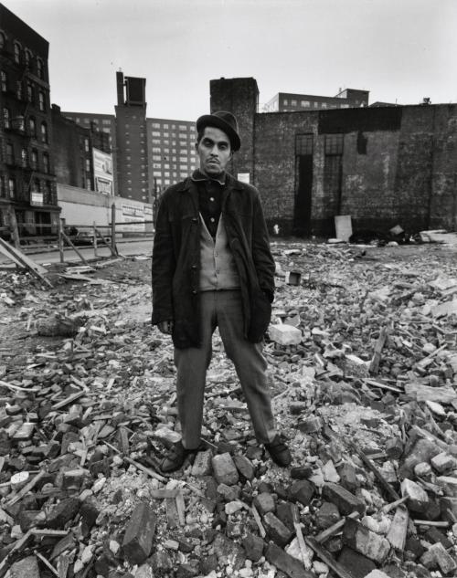  Bruce Davidson.  Man Standing in Rubble (East 100th Street Series), between 1966 and 1968.  